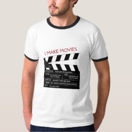 Camiseta Eu faço a filmes Clapperboard customizável