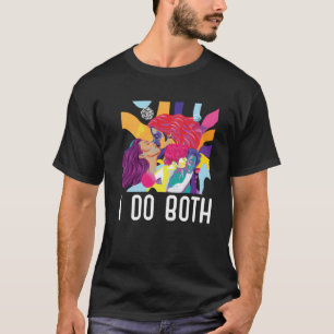 Camiseta Eu faço ambos o orgulho bissexual do arco-íris mar