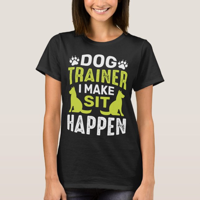 Camiseta Eu Faço Comandos Sit Dog Treinando Obediência Engr (Frente)