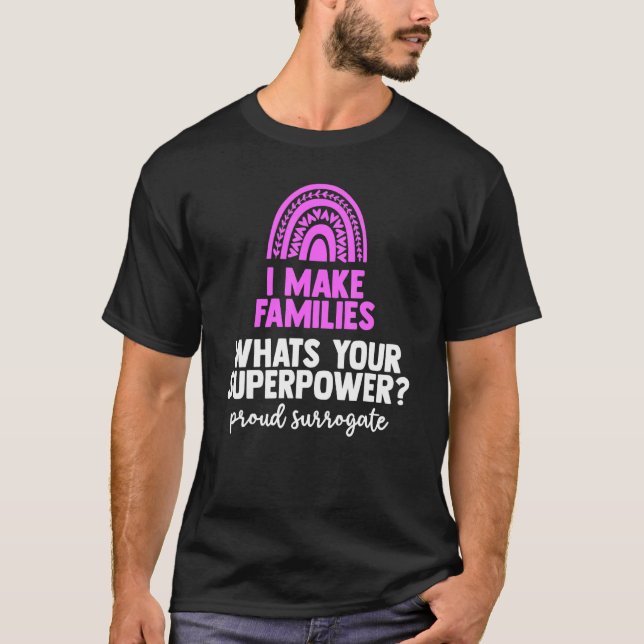 Camiseta Eu faço famílias qual é o seu super poder... (Frente)
