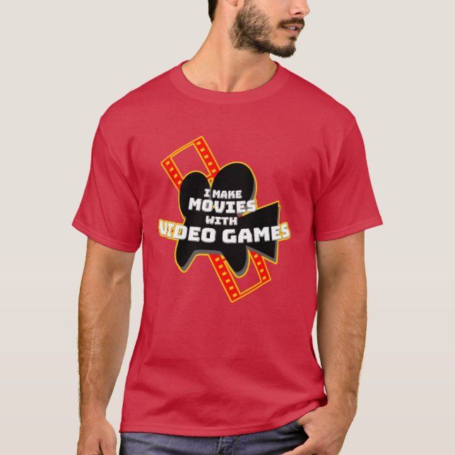 Camiseta Eu faço filmes com Videos games antigos (Frente)