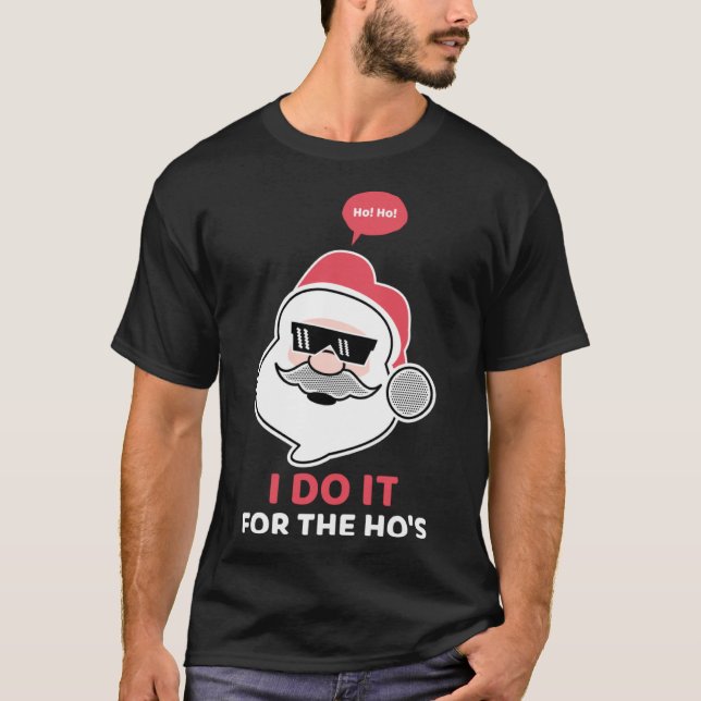 Camiseta Eu faço isso para os Papais noeis de Natal Legal S (Frente)