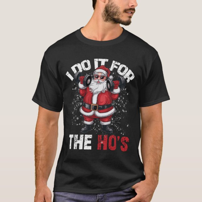 Camiseta Eu Faço Isso Para Papais noeis De Natal Engraçados (Frente)