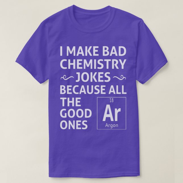 Camiseta Eu faço más Piadas de química (Frente do Design)