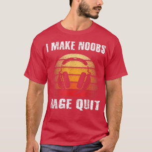 Camiseta Eu Faço Noobs Sair Engraçado Jogador Dizendo Rapaz