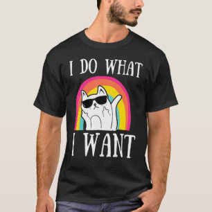 Camiseta Eu Faço O Que Eu Quero, Café Preto, Gato Negro, Ga
