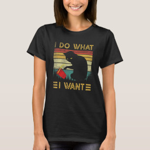 Camiseta Eu Faço O Que Eu Quero, Gato De Gato Preto De Café