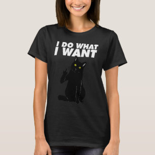 Camiseta Eu faço o que eu quero gato do dedo médio gato adu
