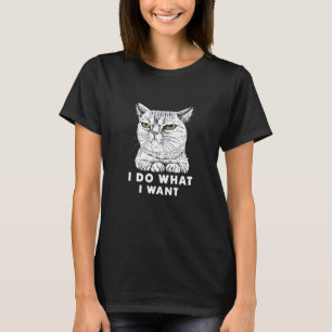 Camiseta Eu Faço O Que Quero Gata Preta Meu Gato Gatinho
