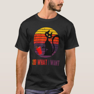 Camiseta Eu Faço O Que Quero Gato Café Gato Preto Xícara Ve