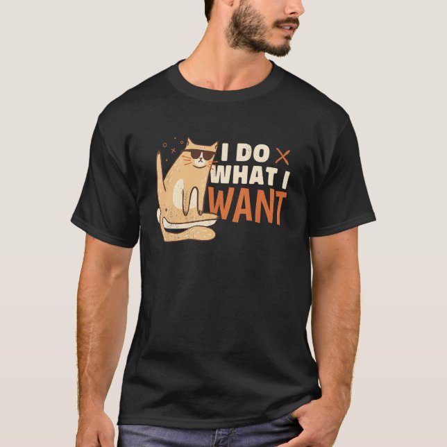 Camiseta Eu Faço O Que Quero  Gato Deitado (Frente)