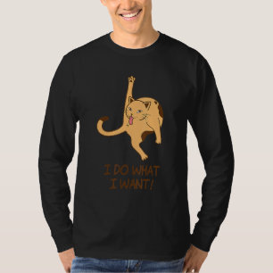 Camiseta Eu Faço O Que Quero Gato Lambendo Bunda De Gato