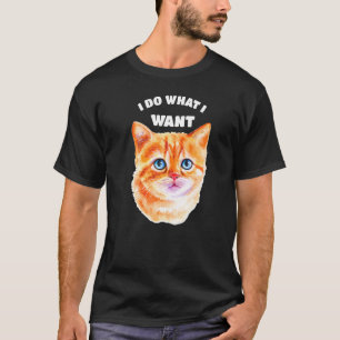 Camiseta Eu Faço O Que Quero Gato Listrado Felino Listrado