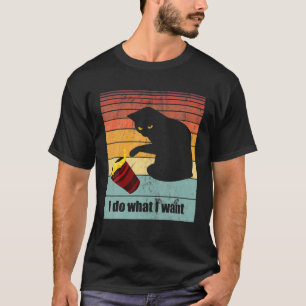 Camiseta Eu Faço O Que Quero - Gato Preto Com Olhos Amarelo