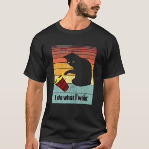 Camiseta Eu Faço O Que Quero Gato Preto Com Olhos Amarelos 
