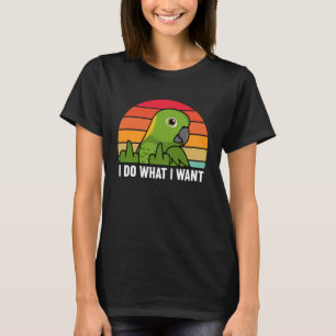 Camiseta Eu faço o que quero, papagaio, amazona amarela.