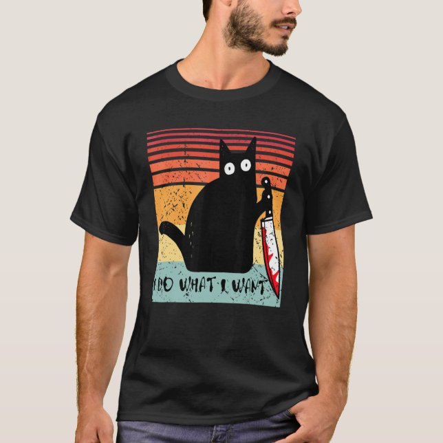 Camiseta Eu Faço O Que Quero Um Gato Assassino Com O Hallow (Frente)
