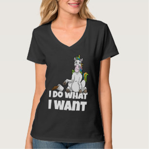 Camiseta Eu Faço O Que Quero Unicórnio Irritado