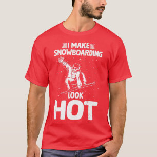 Camiseta Eu Faço Snowboard Parecer Quente Neve Engraçada Em