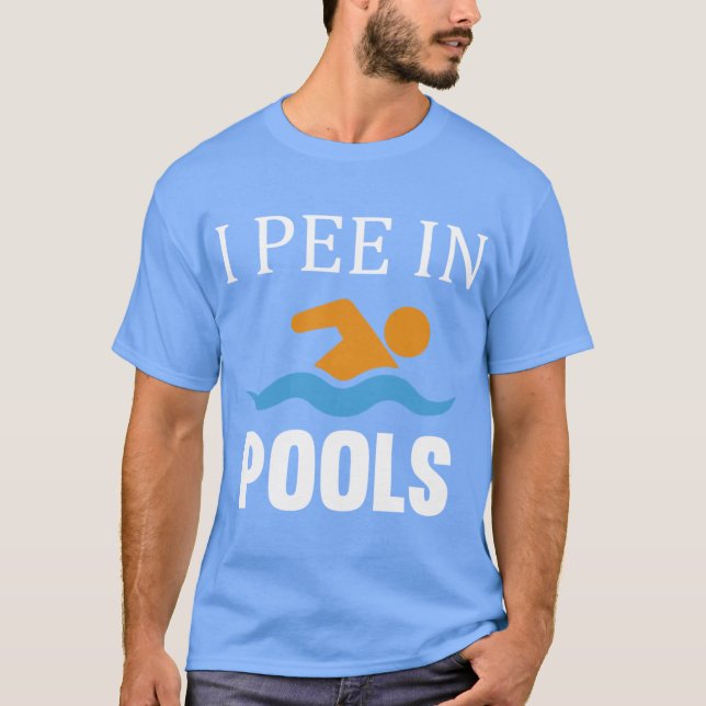 Camiseta Eu faço xixi em Piscinas amigo (Frente)