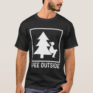 Camiseta Eu faço xixi fora da menina sinal engraçado acampa