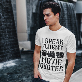 Camiseta "Eu Falo Citações Fluentes de Filmes" Cara Diverti