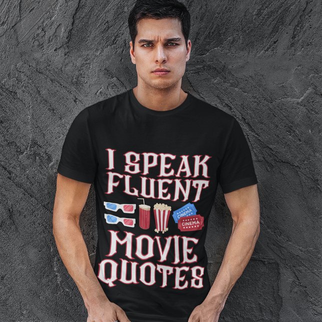 Camiseta "Eu Falo Citações Fluentes de Filmes" Cara Diverti (Criador carregado)