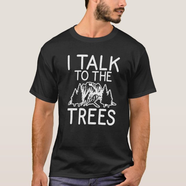 Camiseta Eu Falo Com As Árvores Aventurando Florestas (Frente)