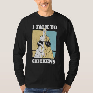 Camiseta Eu falo com galinhas Galo com óculos de sol 1