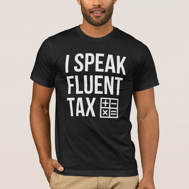 Camiseta Eu Falo de Imposto Fluente - Presente do Preparado (Frente)