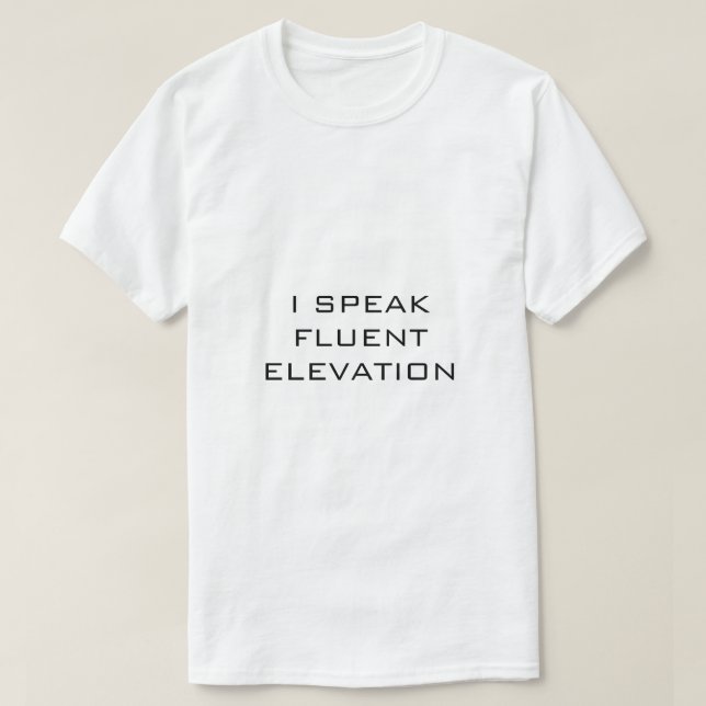 Camiseta Eu Falo ELEVAÇÃO Fluente Branco (Frente do Design)