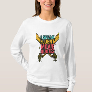 Camiseta Eu Falo Filme Fluente Citando Neon Hollywood Art