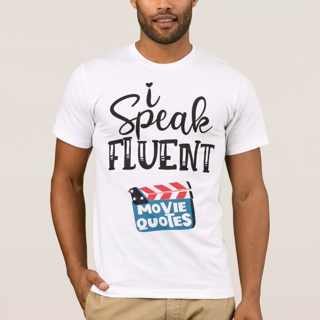 Camiseta Eu falo filmes fluentes citando pranchas divertida (Frente)
