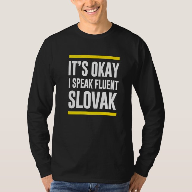 Camiseta Eu Falo Fluent Eslovaco Nationalit (Frente)
