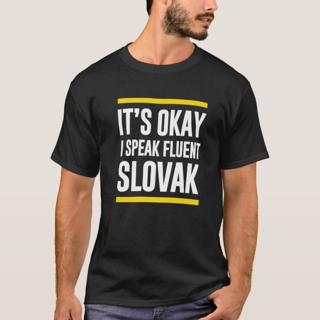 Camiseta Eu Falo Fluent Eslovaco Nationalit (Frente)