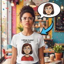 Eu Falo Fluent Eye Roll - Engraçado Minimalista Po