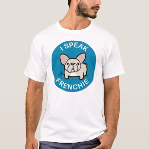 Camiseta Eu falo Frenchie - azul