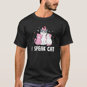 Camiseta Eu Falo Humor de Gata Mãe Gato Pai Gato Bonito