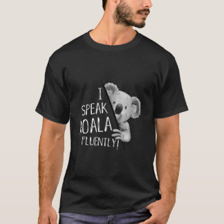 Camiseta Eu Falo Koala Fluently Koala Lover Diversão Da Lín