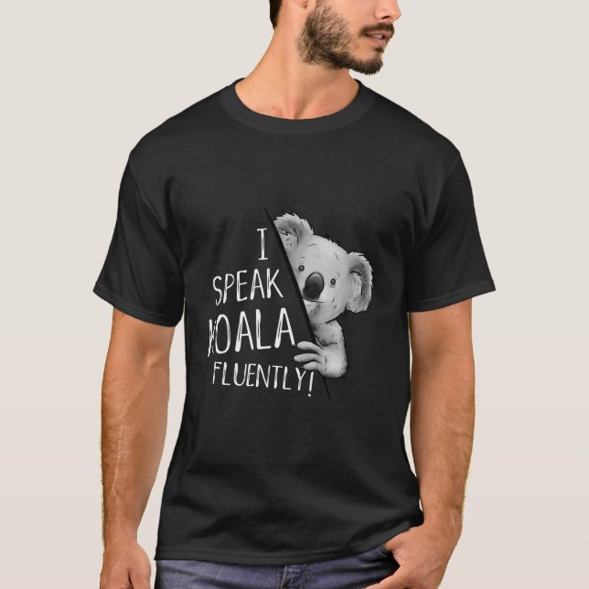 Camiseta Eu Falo Koala Fluently Koala Lover Diversão Da Lín (Frente)