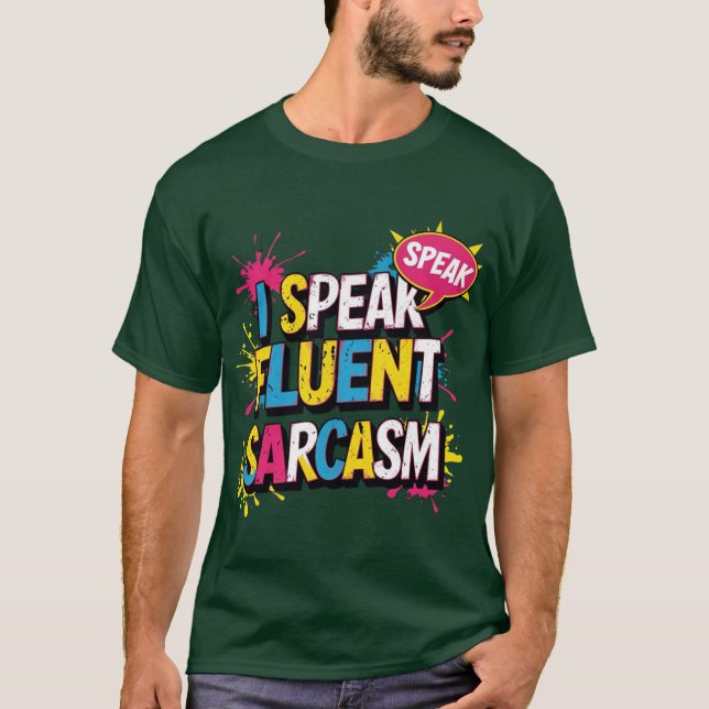 Camiseta Eu Falo Sarcasmo Fluente vintage (Frente)