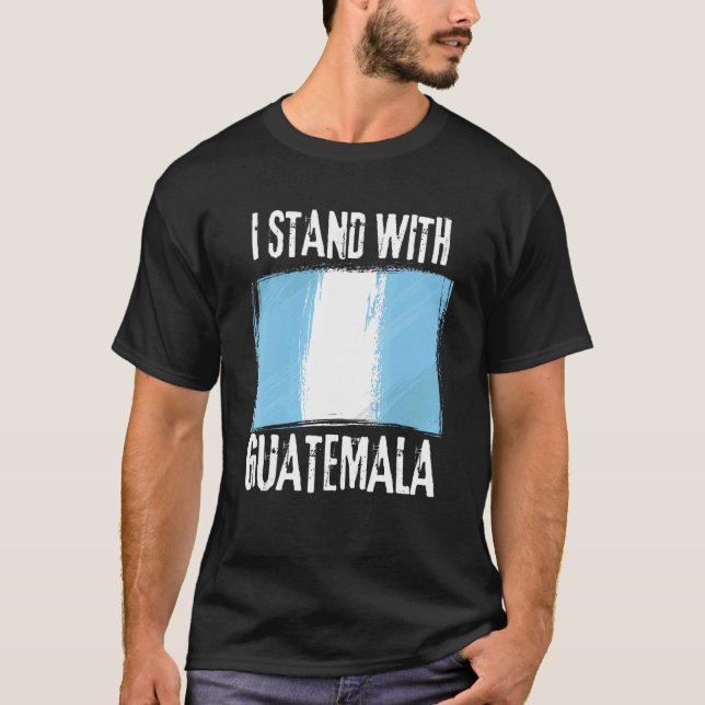 Camiseta Eu fico com a bandeira da Guatemala na Guatemala (Frente)
