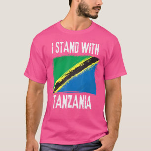 Camiseta Eu fico com a bandeira tanzaniana