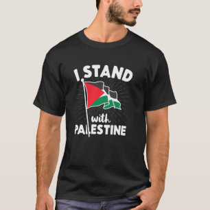 Camiseta Eu Fico Com A Palestina Bandeira Liberdade Árabe N