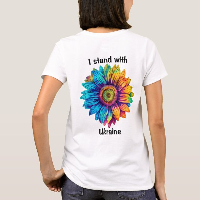 Camiseta Eu fico com a Ucrânia (Verso)