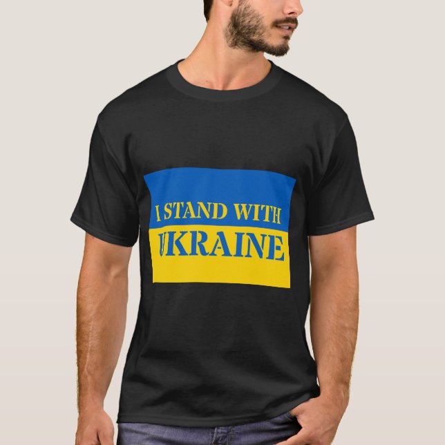 Camiseta Eu Fico Com A Ucrânia (Frente)