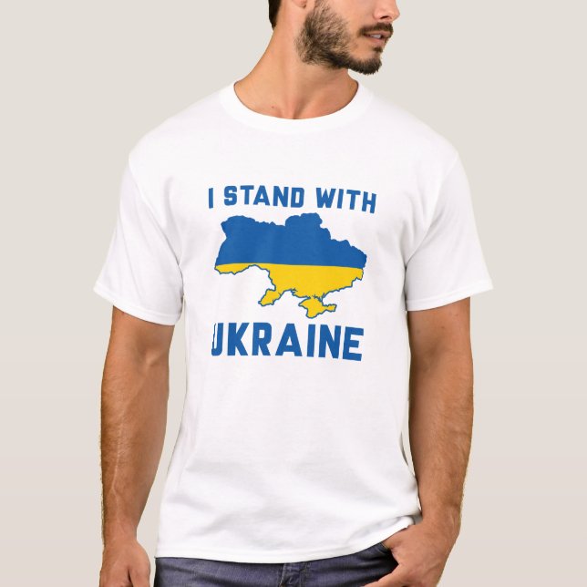 Camiseta Eu Fico Com A Ucrânia (Frente)