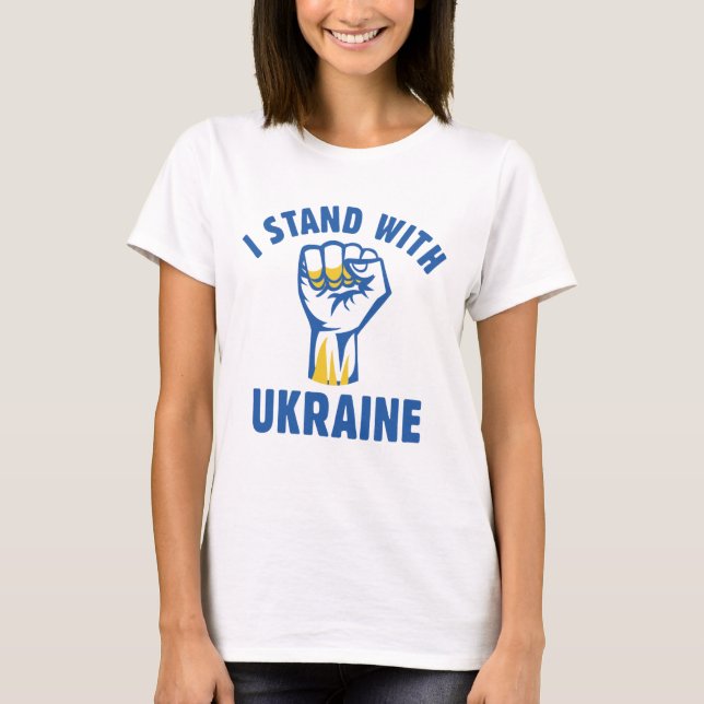 Camiseta Eu Fico Com A Ucrânia (Frente)