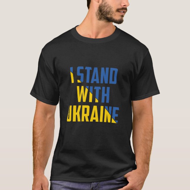 Camiseta Eu Fico Com A Ucrânia (Frente)