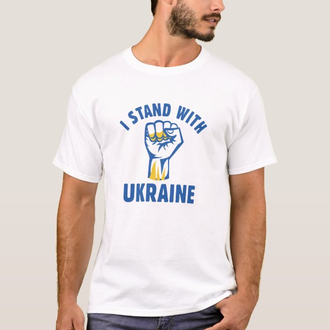 Camiseta Eu Fico Com A Ucrânia (Frente)